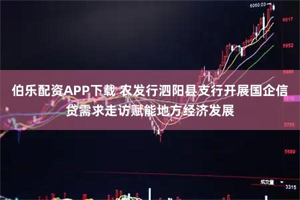 伯乐配资APP下载 农发行泗阳县支行开展国企信贷需求走访赋能地方经济发展